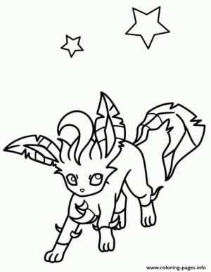 Leafeon Eevee Coloring Pages Pokemon kl3