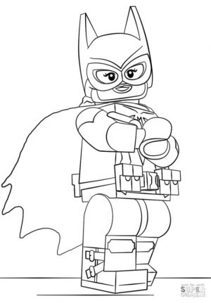 Lego Batman Coloring Pages Batgirl Looking Chick