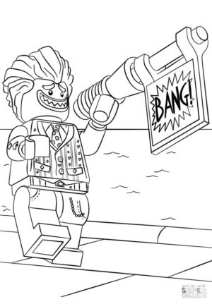 Lego Batman Coloring Pages Joker Smiling Widely