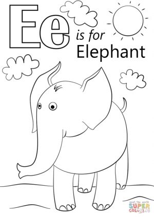 Letter E Coloring Pages Elephant – bfm02