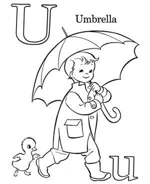 Letter U Coloring Pages Umbrella – u321n