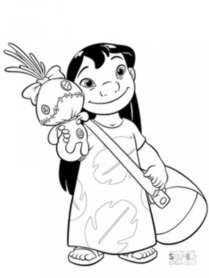 Lilo and Stitch Coloring Pages Lilo Is a Cute Little Girl