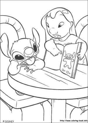 Lilo and Stitch Coloring Pages Lilo Teaching Stitch about Himself