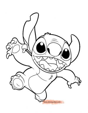 Lilo and Stitch Coloring Pages Stitch Smiling Happily