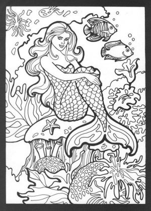 Mermaid Adult Coloring Pages ch1l9