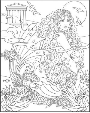 Mermaid Adult Coloring Pages cr11