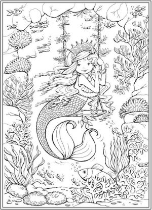Mermaid Adult Coloring Pages ltt3l