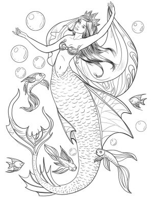 Mermaid Adult Coloring Pages q13n