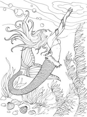 Mermaid Adult Coloring Pages r3t1