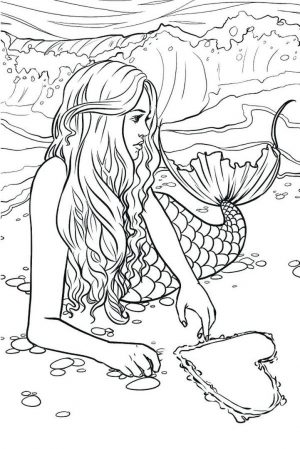 Mermaid Adult Coloring Pages rd83b