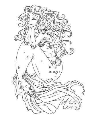 Mermaid Coloring Pages for Adult aln3