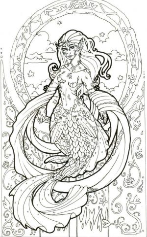 Mermaid Coloring Pages for Adult f99l1