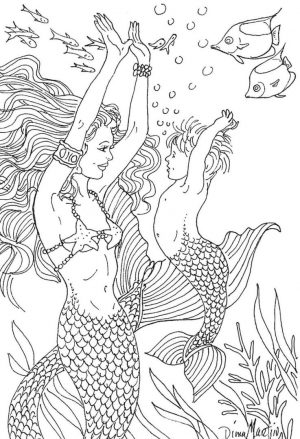 Mermaid Coloring Pages for Adult sw19m