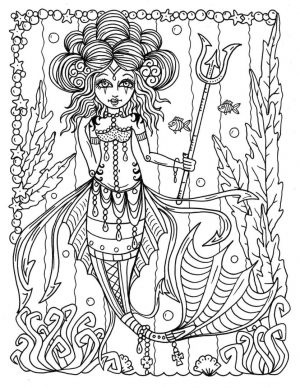 Mermaid Coloring Pages for Adult tr44y