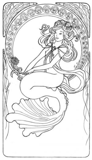 Mermaid Coloring Sheets for Adult oc37s