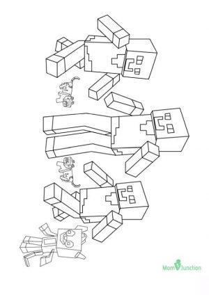 Minecraft Coloring Pages The Mobs of Minecraft