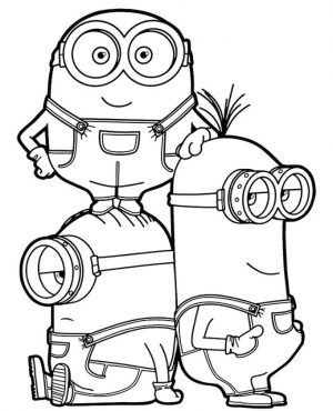 Minion Coloring Pages Bob Stuart and Kevin