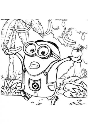 Minion in a Jungle Coloring Pages