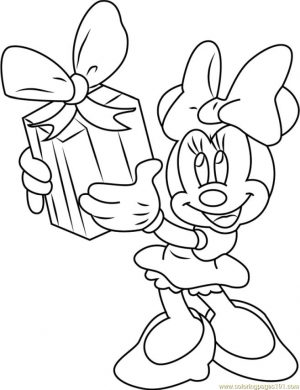 Minnie Mouse Coloring Pages Free to Print Minnie Giving a Gift
