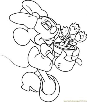 Minnie Mouse Coloring Pages Free to Print Minnie Likes Gardening