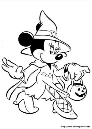 Minnie Mouse Coloring Pages Minnie Dressed for Halloween