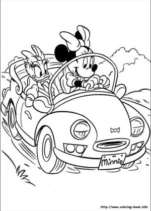 Minnie Mouse Coloring Pages Minnie Mouse Driving a Car