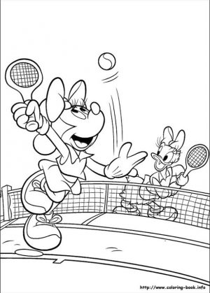 Minnie Mouse Coloring Pages Minnie and Daisy Playing Tennis