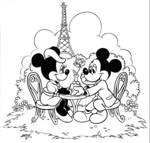 Minnie Mouse Coloring Pages Online Minnie Having a Romantic Night with Mickey
