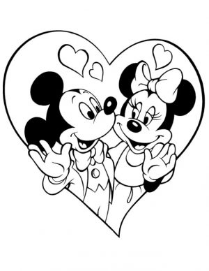Minnie Mouse Coloring Pages Online Minnie and Mickey Are Sweet Love Couple