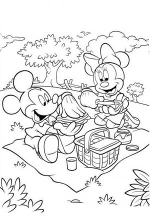 Minnie Mouse Coloring Pages to Print Minnie Making a Sandwich with Mickey