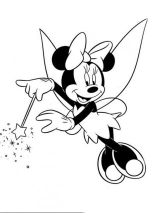 Minnie Mouse Coloring Pages to Print Minnie Mouse Dressed as a Fairy