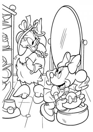 Minnie Mouse Coloring Pages to Print Minnie Mouse Goes Shopping with Daisy