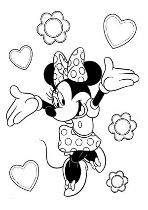 Minnie Mouse Coloring Pages to Print Minnie Mouse Is a Happy Little Girl