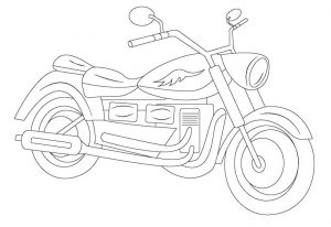 Motorcycle Coloring Pages Easy Big Engine Cruiser Bike
