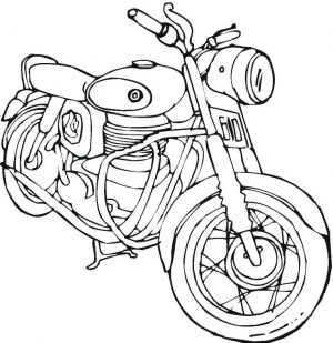Motorcycle Coloring Pages Easy Retro Bike Old School