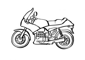 Motorcycle Coloring Pages Easy Simple Sport Bike Drawing for Kids