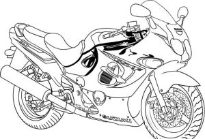 Motorcycle Coloring Pages Easy Suzuki Sport Bike Free to Print