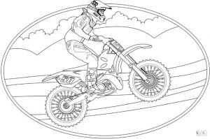 Motorcycle Coloring Pages Motocross Jumping