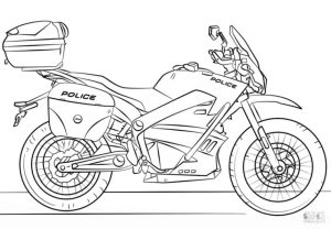 Motorcycle Coloring Pages Police Motorcycle