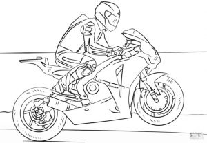 Motorcycle Coloring Pages Racing Motorcycle