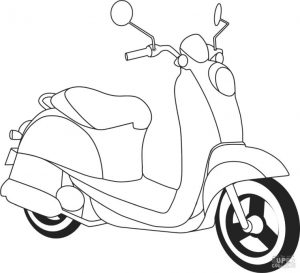 Motorcycle Coloring Pages Retro Style Honda Scoopy