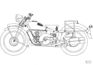 Motorcycle Coloring Pages Very Old Motorcycle Used in War
