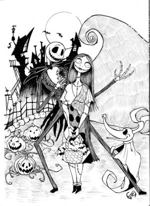 Nightmare Before Christmas Coloring Pages Free bhn4