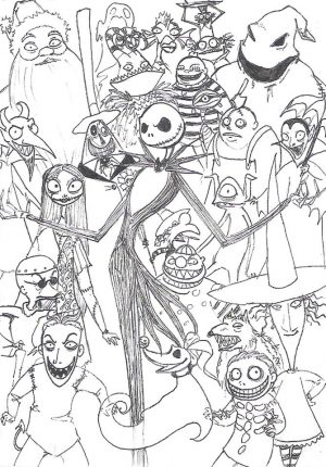 Nightmare Before Christmas Coloring Pages Halloween okn7