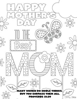 Online Printable Mother’s Day Coloring Pages for Adults – 78201