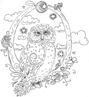Owl Adult Coloring Pages Free Printable fo73