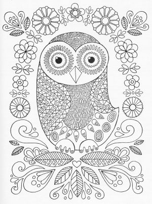 Owl Coloring Pages for Grown Ups Free to Print lp37