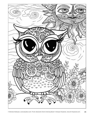Owl Coloring Pages for Grown Ups Free to Print oe4t1