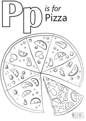 P Is for Pizza Coloring Pages itl4