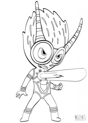 PJ Masks Coloring Pages Angry Firefly Villain